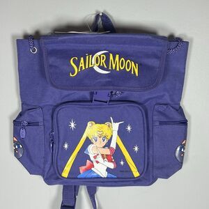 Vintage Sailor Moon Purple Canvas Y2K Messenger Bag/Backpack Luna Rare